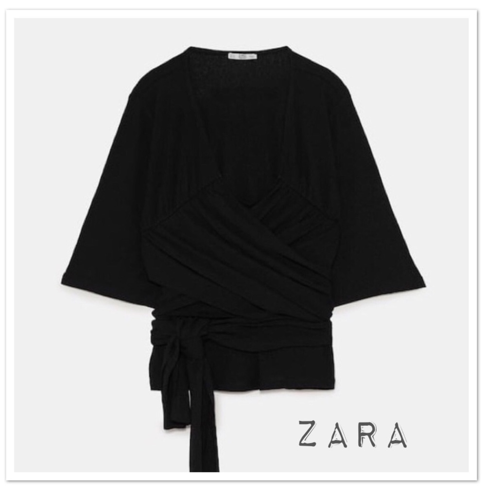Zara Wrap Top with Bow - NWT